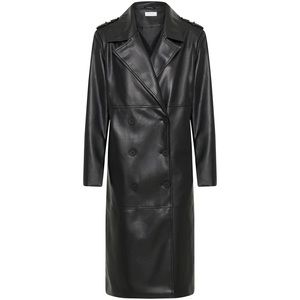 MESHKI Black Lexington faux leather Trench Coat